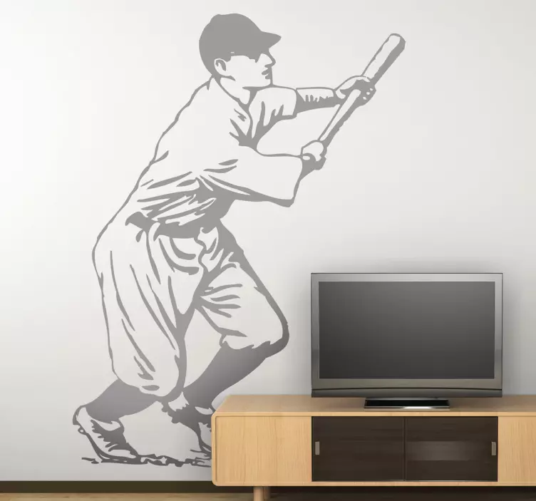 Baseball-pelaajan koristetarra - Tenstickers
