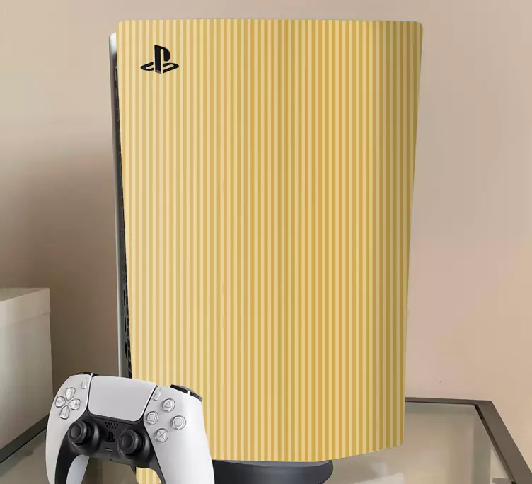 Beige väri raidoilla PS5 skin - Tenstickers
