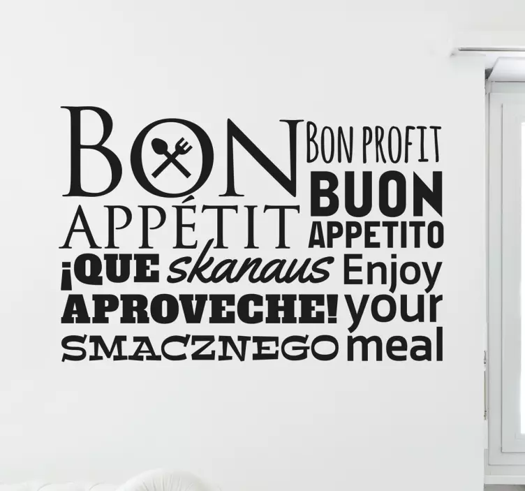Bon appetit teksti tarra - Tenstickers