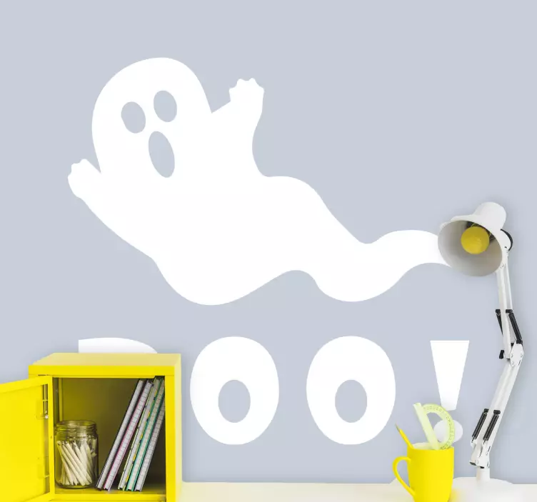 Hauska Boo-teksti haamu halloween tarrat - Tenstickers