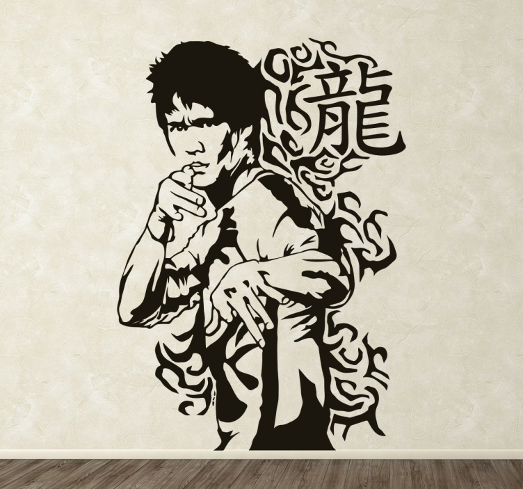 Bruce lee muotokuva tarra - Tenstickers
