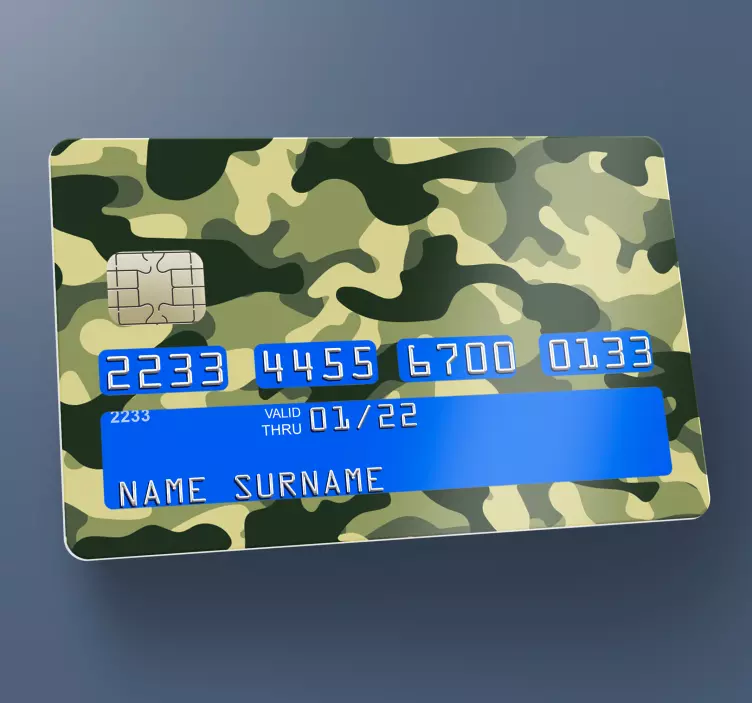 Camo vihreä ja ruskea korttitarra - Tenstickers