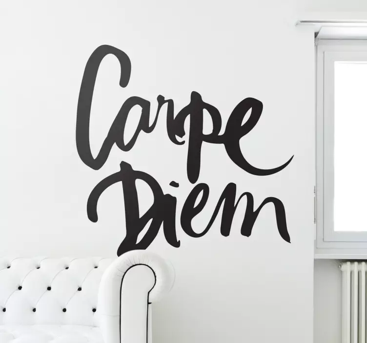 Carpe diem kalligrafia seinä tarra - Tenstickers