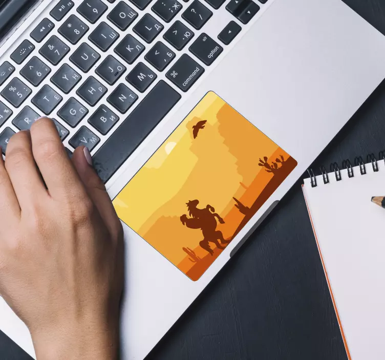 Hieno cowboy maisema hiiri Läppäritarra - Tenstickers