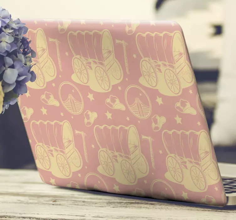 Hieno cowboy vaunu Läppäritarra - Tenstickers