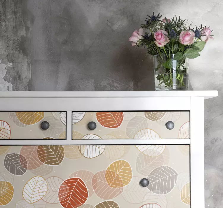 Dinosaurus tarra lehtikuvioinen design - Tenstickers