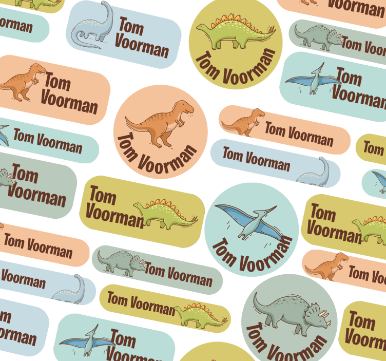 Dinosauruskoulujen suunnittelu henkilökohtainen tarra - Tenstickers