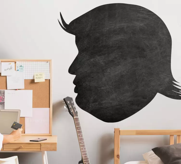 Donald trump siluetti kirjoitustaulu tarra - Tenstickers