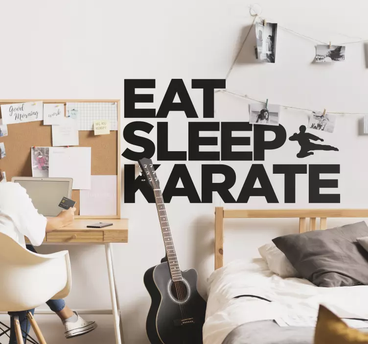 Eat Sleep Karate sisustustarra - Tenstickers