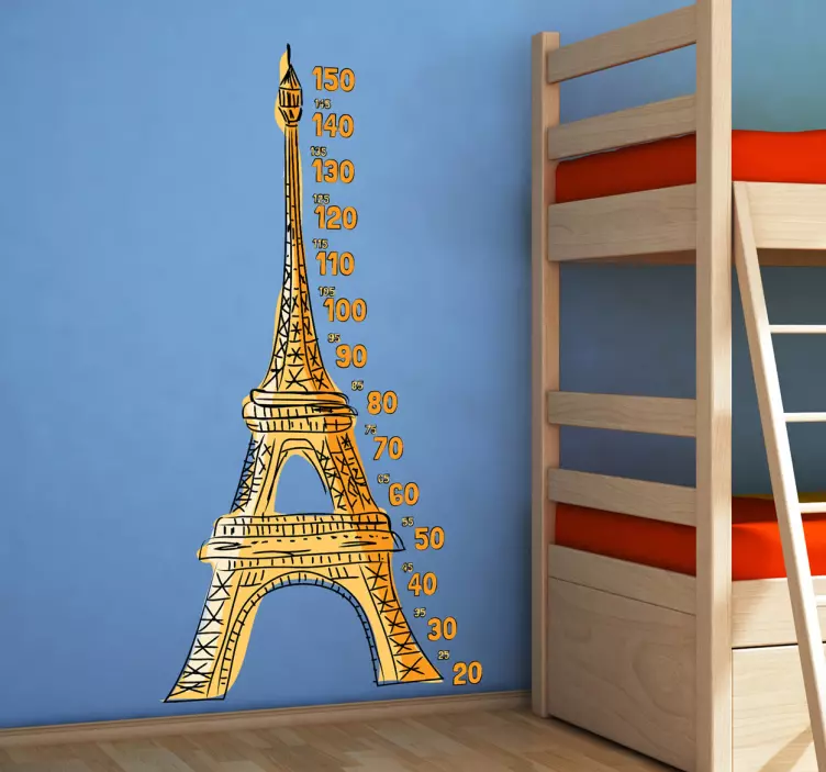 Eiffel-tornin korkeuskartta tarra - Tenstickers