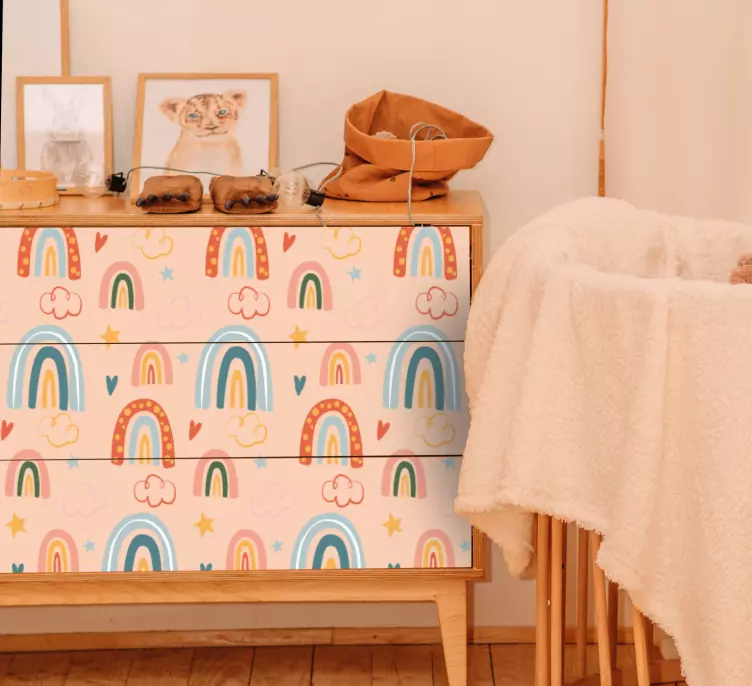 Elävä sateenkaarielementti seinätarra lastenhuone - Tenstickers
