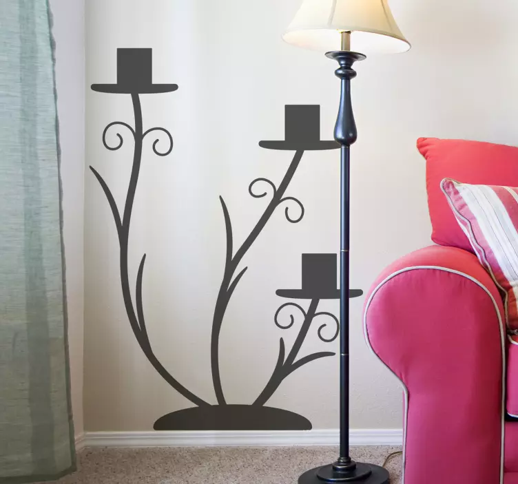 Elegantti kukkainen siluetti dinosaurus tarra - Tenstickers