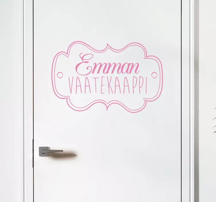 Hieno nimi vaatekaappi koristetarra - Tenstickers