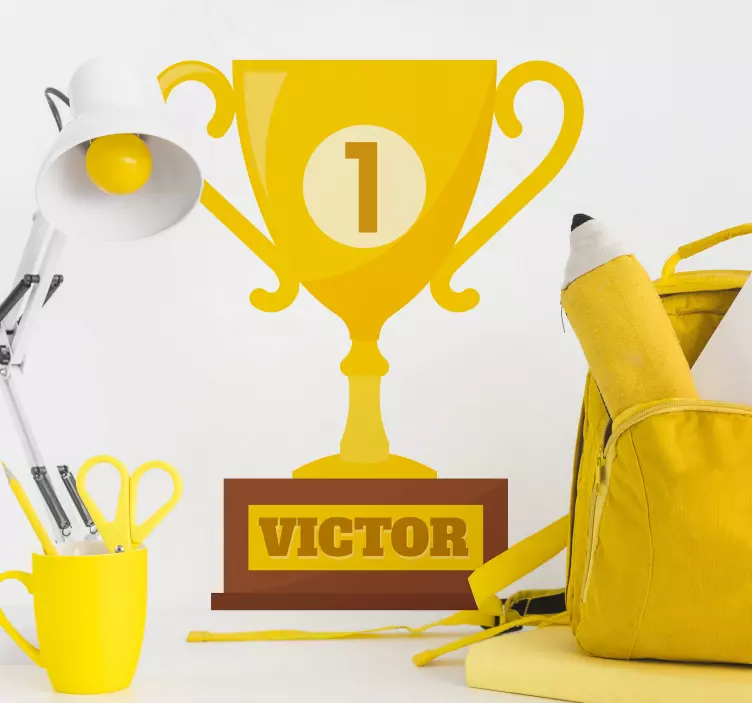 1. Sija pokaali henkilökohtainen tarra - Tenstickers