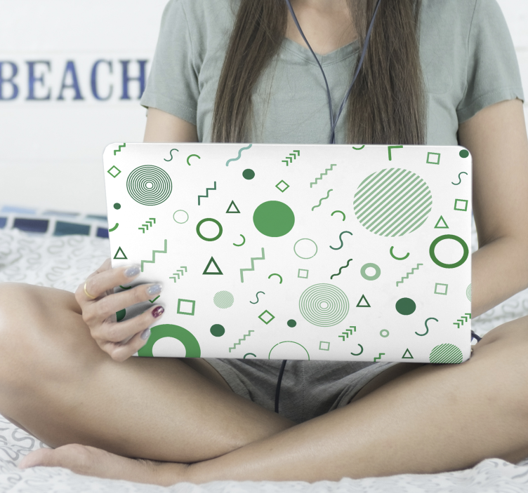 Epäsäännölliset memphis-muodot kannettavan tietokoneen iholle - Tenstickers