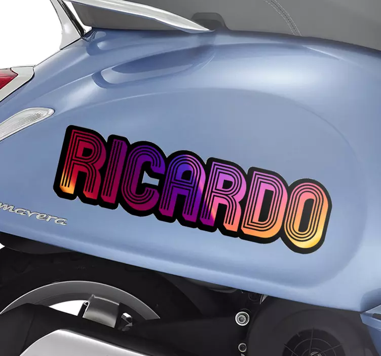 Epätarkka kiiltävä ääriviivan nimi mopo tarra - Tenstickers