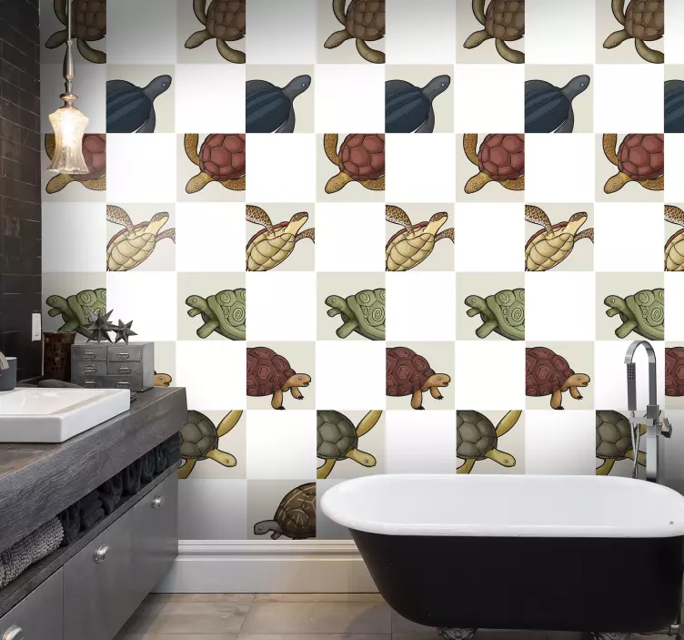 Erilaisia kilpikonnia laatta tarra - Tenstickers