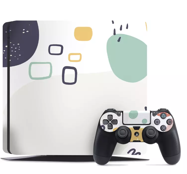 Erilaisia söpö muotoja abstrakti PS4 skin - Tenstickers