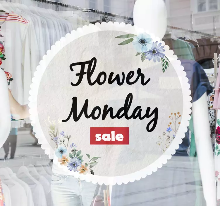 Erityinen kukkakehys Ikkunatarrat - Tenstickers