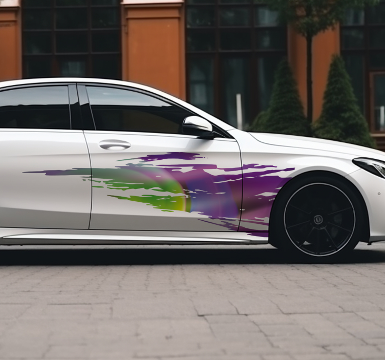 Eriväriset roiskeet autotarra - Tenstickers