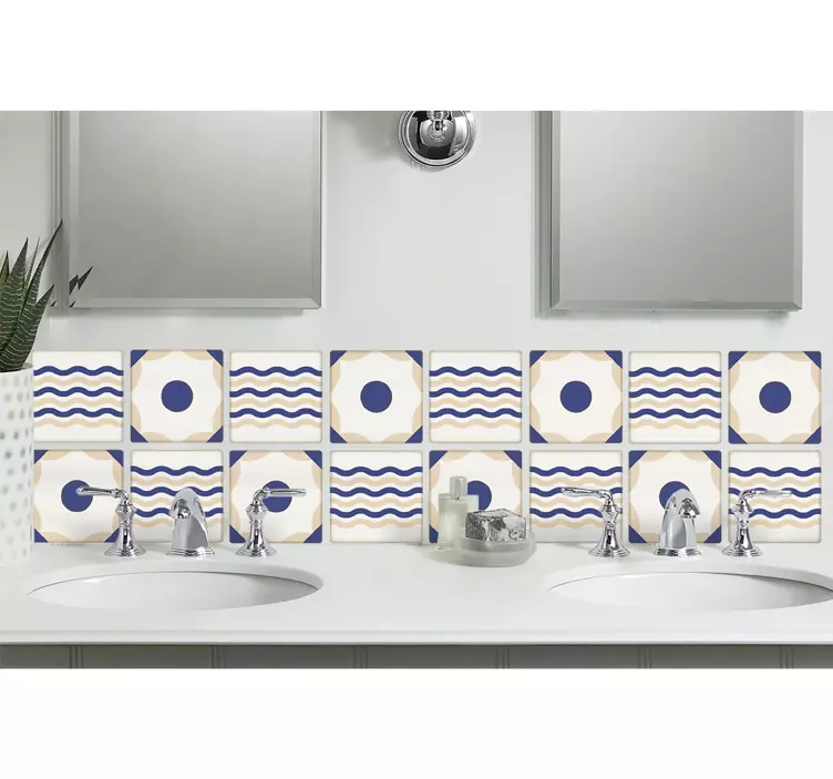 Espanjalainen laatta koriste sisustustarra kylpyhuoneeseen - Tenstickers