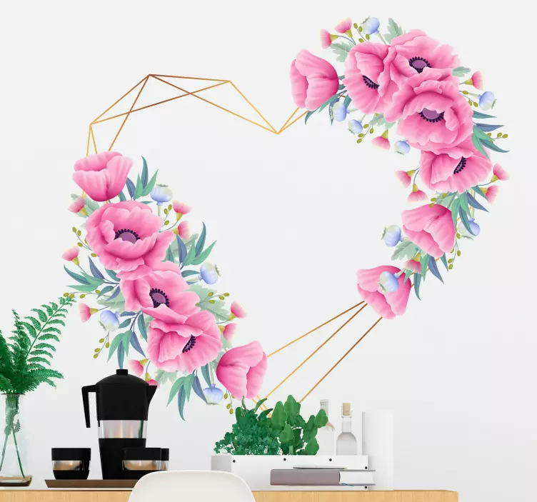 Eukalyptus kukat sydänrakkaus tarra - Tenstickers