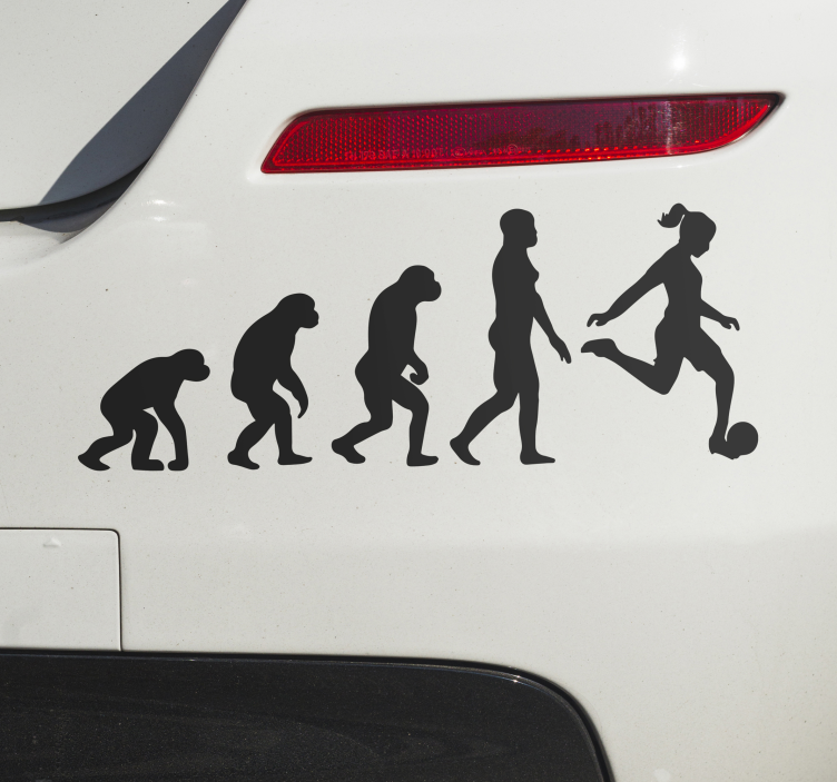 Evolution naisten urheilu jalkapallo seinätarra - Tenstickers
