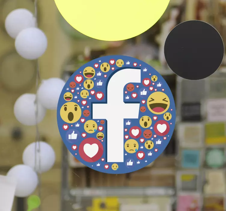 Facebook emoji-logoikkunan tarra - Tenstickers