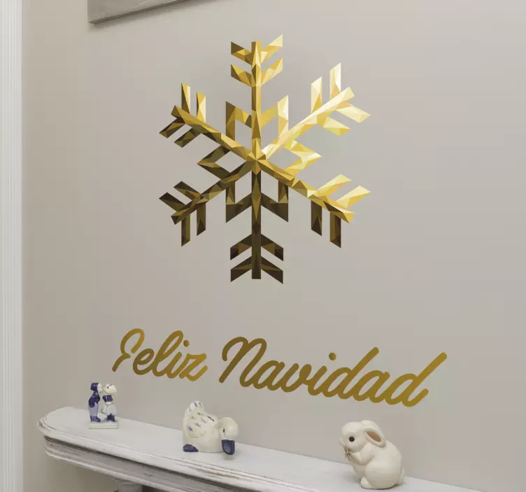 Feliz navidad lumihiutale joulustarra - Tenstickers
