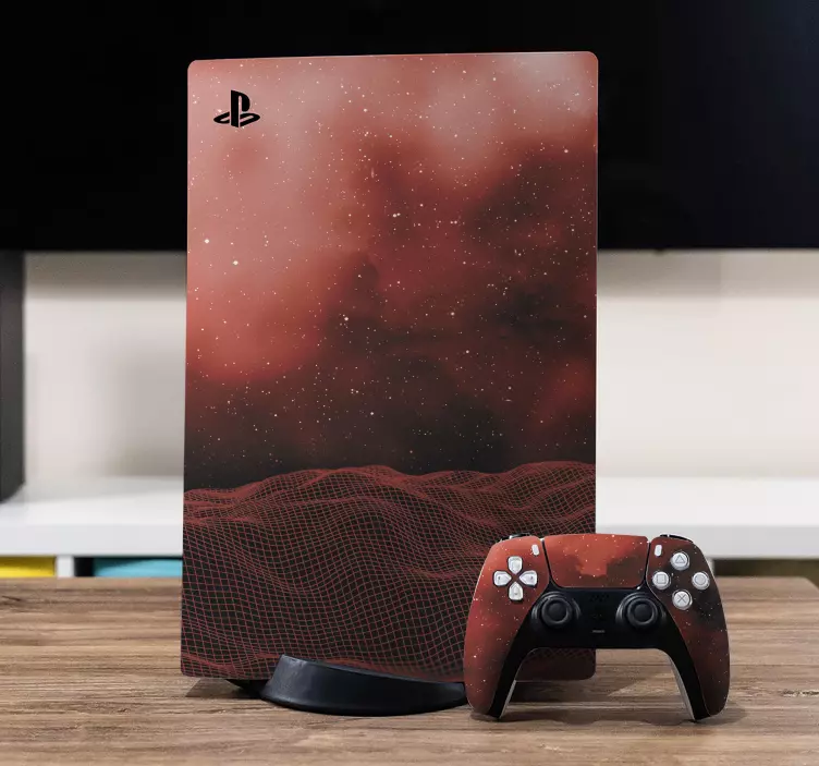 Galaksi punaisella PS5 skin - Tenstickers
