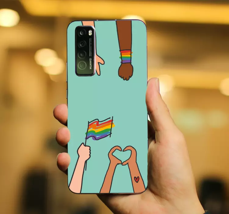Gay pride doodle -tyyli Huawei tarrat - Tenstickers