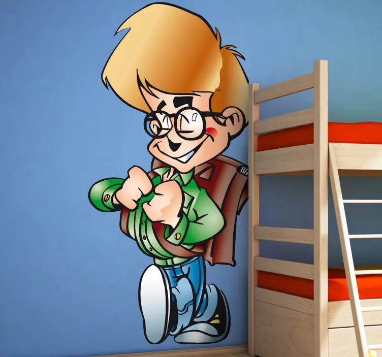 Geeky opiskelija -tarra - Tenstickers