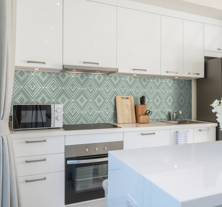 Geometrinen art deco -kuvio keittiö tarra - Tenstickers