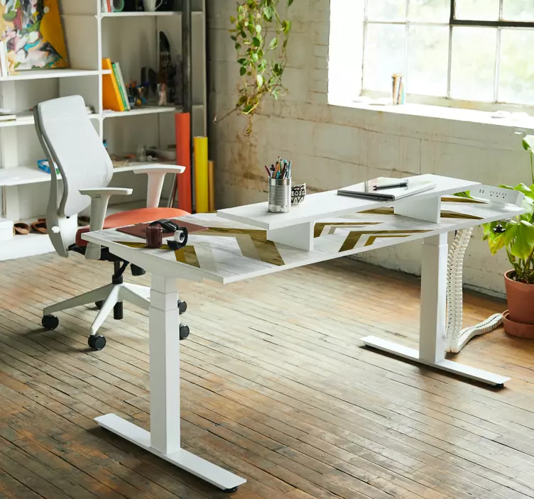 Geometrinen chevron pöydälle toimiston tarra - Tenstickers