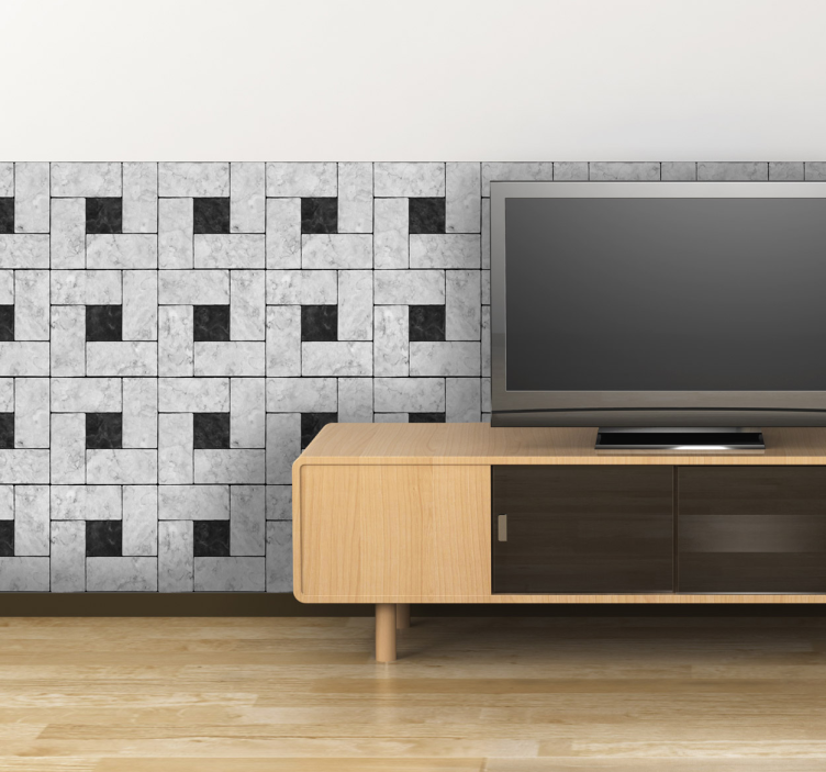 Geometrinen kivi mosaiikki laatta tarra - Tenstickers