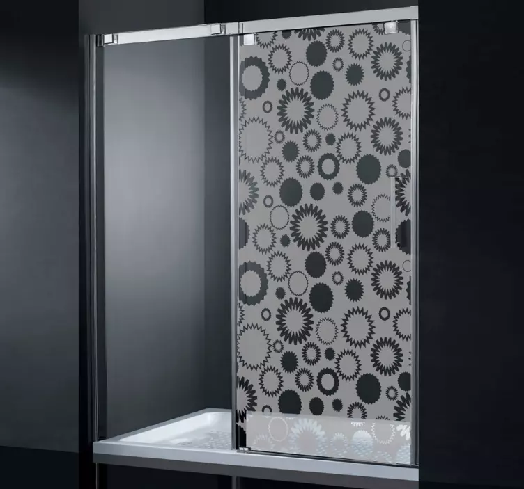 Geometrinen kukka muotoinen suihkutarra - Tenstickers