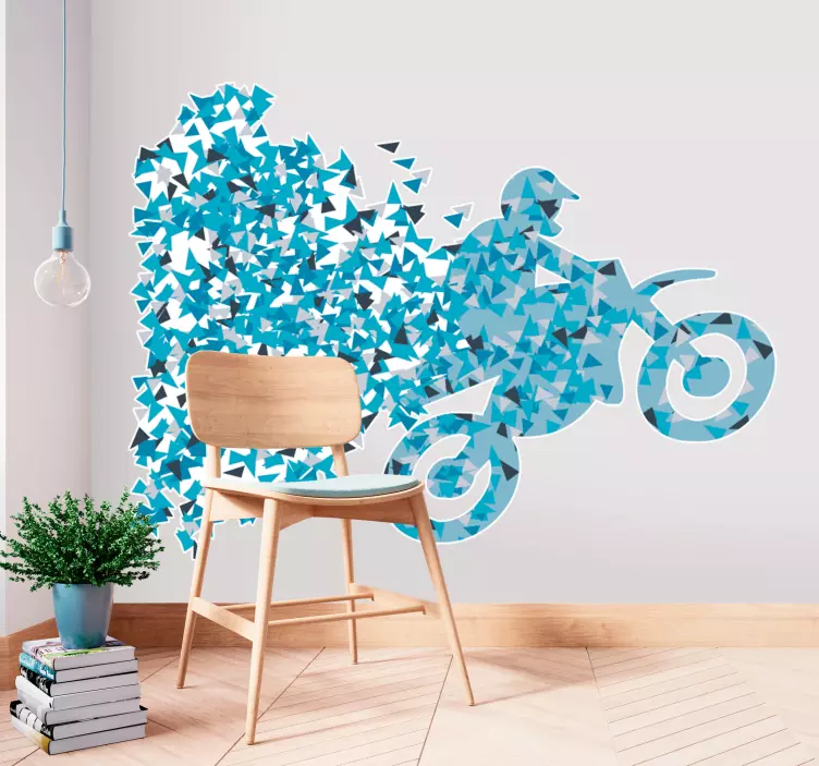 Geometrinen moottoripyöräilijän tarra - Tenstickers
