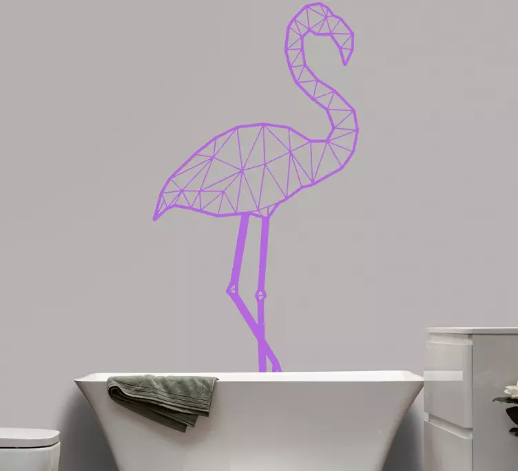 Geometrinen violetti flamingo lintutarra - Tenstickers