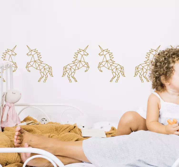 Geometrinen yksisarvinen koristereunus - Tenstickers