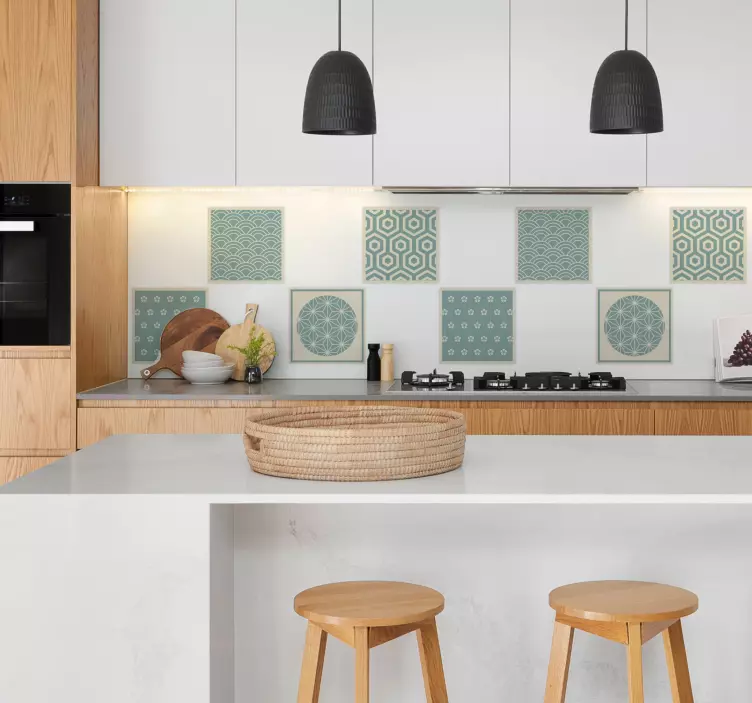 Vihreä japandi dinosaurus tarra - Tenstickers