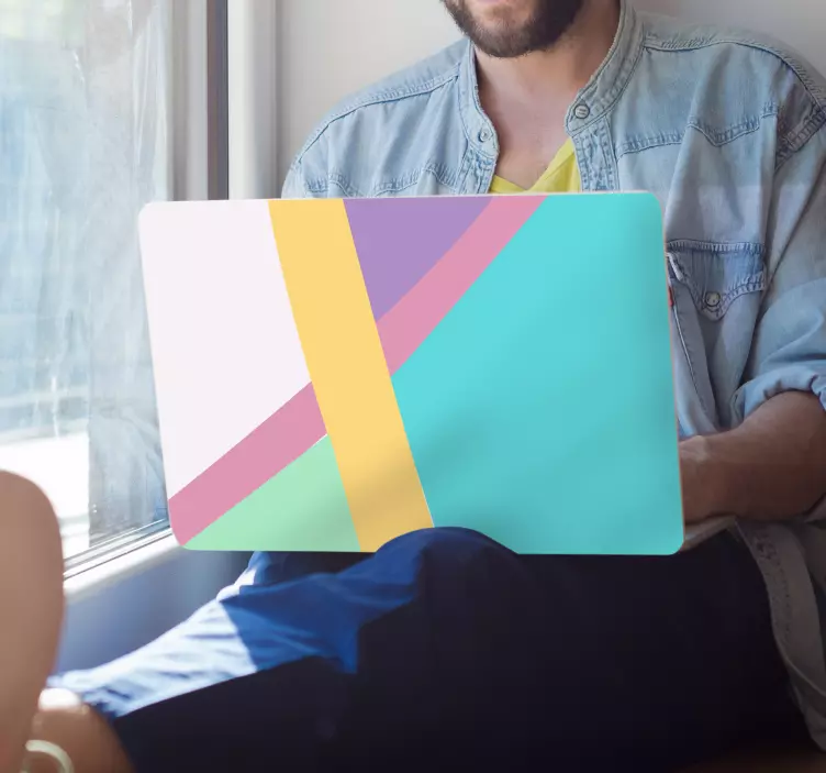 Geometriset väripalikat läppäritarra - Tenstickers