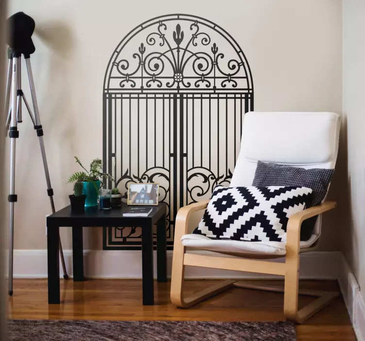 Goottilainen kaari vintage sisustustarra olohuoneeseen - Tenstickers