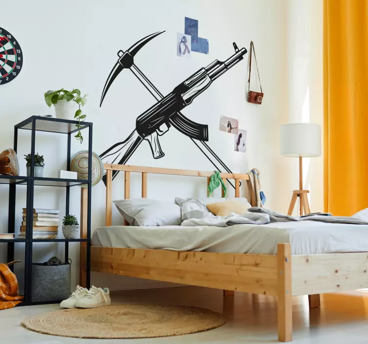 Hakku ja konepistooli videopelitarra - Tenstickers