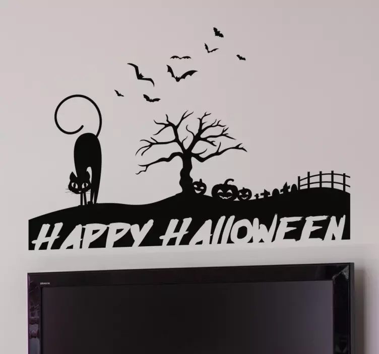 Halloween siluetti seinä tarra - Tenstickers