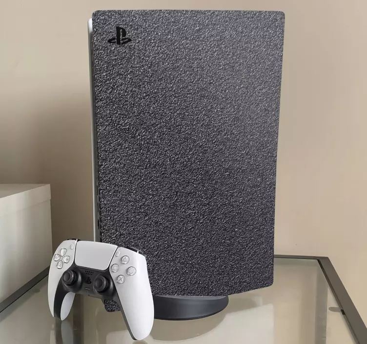 Harjattua mustaa terästä PS5 skin - Tenstickers