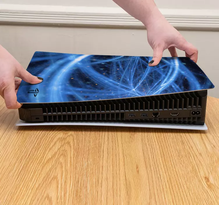 Hehkuvia viivoja mesh-tekniikkaa PS5 skin - Tenstickers