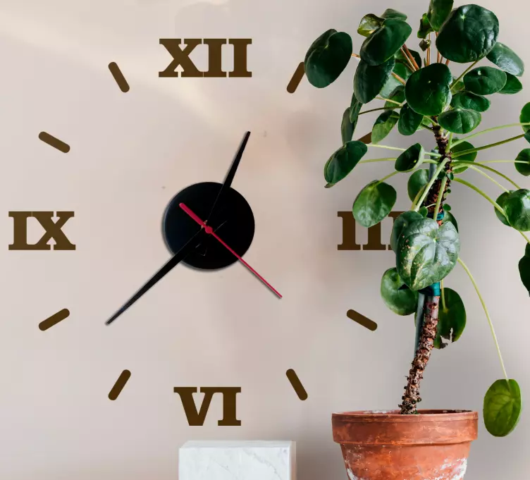 Helppo ja yksinkertainen roomalaisin numeroin kellotarra - Tenstickers