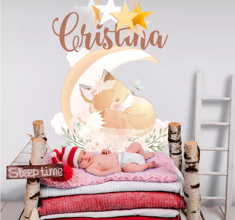 Henkilökohtainen kettu-suunnittelu seinätarra lastenhuone - Tenstickers