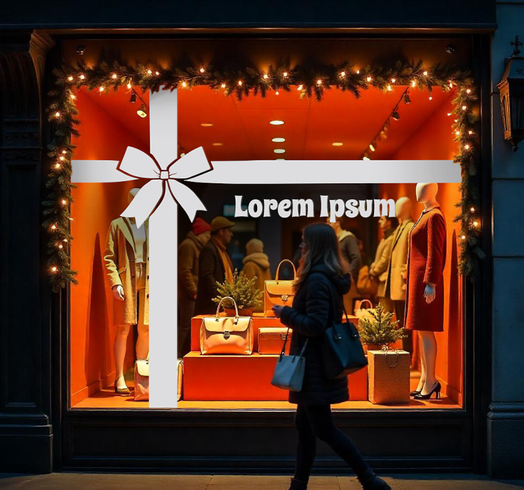 Henkilökohtainen lahjanauha näyteikkuna tarra - Tenstickers