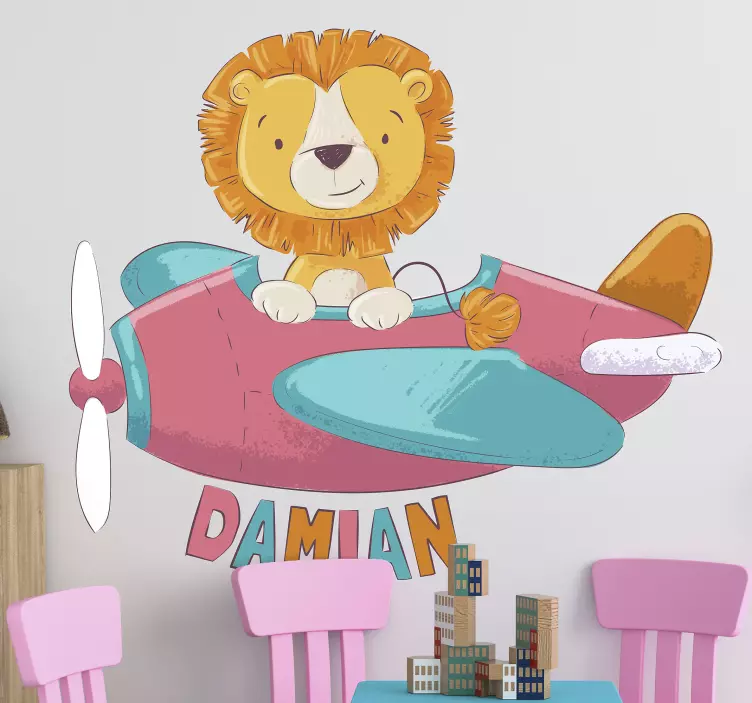 Henkilökohtainen leijonanlasten seinä tarra - Tenstickers